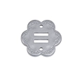 Accessorio perla fai-da-te a forma di fiore argento con finitura opaca e bordi punzonati - Fiore (Argento)