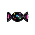 Black acrylic candy bead with colorful polka dots for DIY jewelry and hair accessories - Black