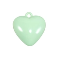 Ciondolo piatto a cuore in acrilico verde menta per gioielli fai-da-te e portachiavi - Verniciato - Verde Frutta