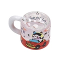 Acrylic bead variant with cartoon cat driving car on transparent mini cup charm - Transparent-Red