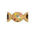 Acrylic candy shaped bead with colorful dots and brown accents for DIY jewelry making - Brown