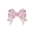Pink aurora resin bow charm for DIY handmade jewelry and phone chain accessories - Transparent-Pink