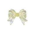 Iridescent light yellow-green acrylic bow bead for DIY jewelry and phone chain making - Transparent - Yellow