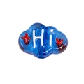 Blue cloud-shaped transparent DIY bead with HI lettering and red star for jewelry - Cloud / Transparent Blue And White