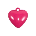 Ciondolo a cuore piatto in acrilico rosa acceso con riflesso a specchio lucido - Verniciato - Rosa Rosso