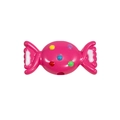 Pink candy-shaped acrylic bead with colorful dots for DIY jewelry making - Rose Pink