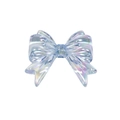 DIY acrylic bow bead with iridescent blue pearl finish for handmade jewelry making - Transparent - Blue