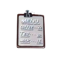 Acrylic coffee menu keychain pendant with retro clipboard design and beverage list - Menu Price Board - Gray