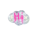 Transparent cloud bead with pink HI lettering and star pattern for DIY crafts - Cloud / Transparent Blue And Rose Red