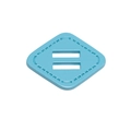 Ciondolo in silicone a rombo blu cielo con due fessure e cuciture per artigianato DIY - Rombo (Blu)