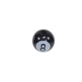Zwarte acryl biljartbal kraal nummer 8 met gat voor DIY-sieraden en armbanden maken - 10mm Kraal met Doorlopend Gat