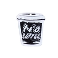 DIY black coffee cup acrylic pendant with No. 8 COFFEE text for creative keychains - Coffee Cup - White