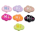 Colorful resin cloud beads with Hi text and heart patterns for DIY phone chains - Cloud / Lacquered - Random Color
