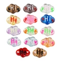 Colorful translucent cloud-shaped DIY beads with 'Hi' print in fourteen vibrant shades - Cloud / Transparent - Random Color