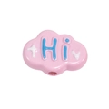 Pink cloud-shaped bead with Hi lettering and star patterns for DIY jewelry making - Cloud / Paint Pink