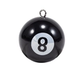 Creatieve zwarte biljartbal nummer 8 sleutelhanger met glanzende harsafwerking - 20mm Hangende Hanger