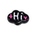 Black cloud shaped bead with Hi print for DIY jewelry making and handmade accessories - Cloud / Lacquered - Black