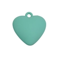 Ciondolo a cuore piatto in acrilico verde menta con foro per creazione gioielli - Smerigliato - Verde Smeraldo