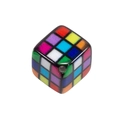 Colorful acrylic Rubik cube style bead for DIY jewelry and keychain accessories - Small Slanted Hole - Multicolor