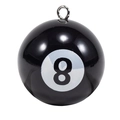 Creatieve biljartbal nummer 8 sleutelhanger met gepolijste harsafwerking - 30mm Hangende Hanger