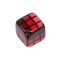 Red and black checkered cube acrylic bead with pre-drilled hole for DIY crafts - Small Slanted Hole - Red