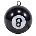Creatieve biljartbal nummer 8 sleutelhanger met glanzende afwerking en metalen ring - 38mm Hangende Hanger