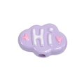 Purple DIY cloud bead with white Hi lettering and star accents for craft jewelry - Cloud / Lacquered - Purple