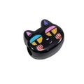 Black cat shaped acrylic beads with cartoon face design for DIY jewelry and keychains - Blue Orange & Purple Eyes Cat Style