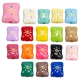 Colorful acrylic square candy beads with sun spiral patterns for DIY jewelry making - Random Color