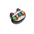 Cat bead with colorful sunglasses and black ears for DIY jewelry and phone chain - Green Yellow & Blue Eyes Cat Style