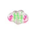Transparent cloud-shaped HI bead accessory with neon green and pink internal elements - Cloud / Transparent White Green And Purple