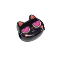 DIY black acrylic cartoon cat bead with purple eyes and orange ear tips for jewelry - Rose Purple Eyes Cat Style