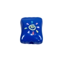 Deep blue acrylic square candy bead with sun pattern for DIY keychain jewelry making - Sapphire Blue