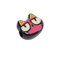 Cat shaped acrylic bead with moody face pattern for DIY phone chain and keychain charms - Peach Face Cat Style