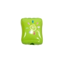 Green acrylic candy square bead with colorful sun spiral pattern for DIY jewelry crafts - Fruit Green