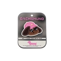 Ciondolo portachiavi in acrilico con un simpatico bassotto con cappello rosa e occhiali - Cane Cool - Rosa Fucsia