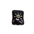 Single black square acrylic bead with colorful sun pattern for DIY jewelry making - Black