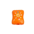 Vibrant orange acrylic square candy bead with sun graffiti pattern for DIY jewelry making - Orange