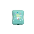 Light blue square acrylic candy bead with colorful swirl pattern for DIY jewelry making - Emerald