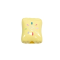 Yellow acrylic square candy bead with colorful sun spiral pattern for DIY jewelry - Light Yellow