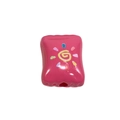 Rose red rectangular acrylic candy bead with colorful sun pattern for DIY jewelry - Peach