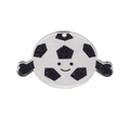 Cute acrylic soccer ball keychain pendant with smiley face and glitter finish - Football
