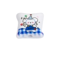 Square white acrylic bead featuring a cartoon puppy design for DIY jewelry making - Cartoon Blue