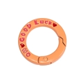 Oranje ronde springring gesp met OH GOOD Luck print voor tassen en sleutelhangers - Oranje