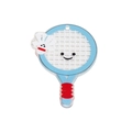 Cute light blue acrylic badminton racket and shuttlecock keychain for backpacks - Badminton