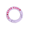 Lavendel ronde veerring met rode Oh Good Luck print voor tassen en sleutelhangers - Lichtpaars