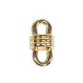 Golden alloy figure-eight connector with threaded design for DIY bracelets and charms - Threaded Figure-8 Buckle / KC Gold