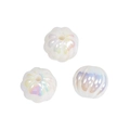 Tres cuentas de acrílico blanco con forma de calabaza y acabado arcoíris iridiscente DIY - Cuenta de Calabaza / Luminoso AB - Blanco