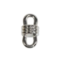 Silver colored metal knot connector buckle for DIY jewelry and phone chain bracelets - Threaded Figure-8 Buckle / White K/Silver