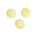 Tres cuentas de calabaza amarillas de acrílico con textura en espiral para joyería DIY - Cuenta de Calabaza / Luminoso AB - Amarillo